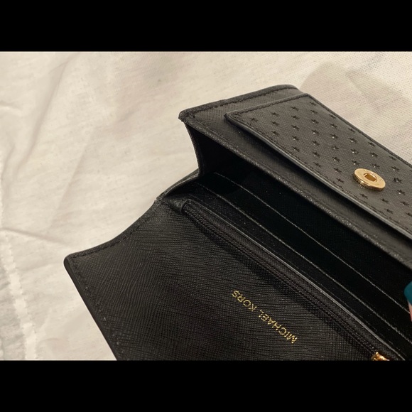 Honey Perforated Saffiano Leather Wristlet - Picture 7 of 9